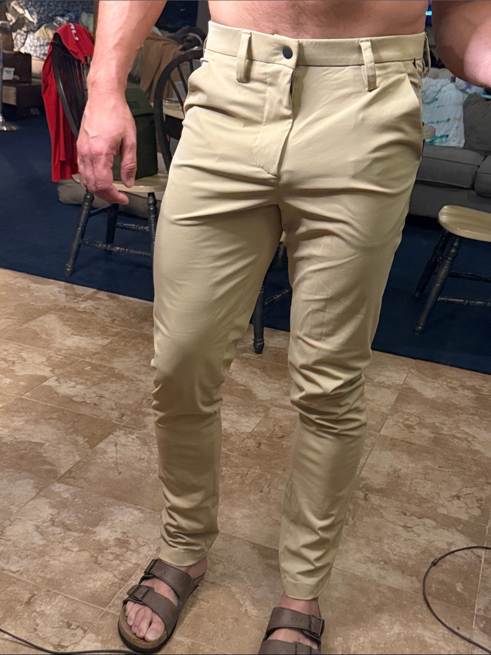 STYLUS Slim Stretch Chino Pants in Light Khaki
